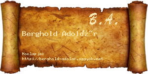Berghold Adolár névjegykártya